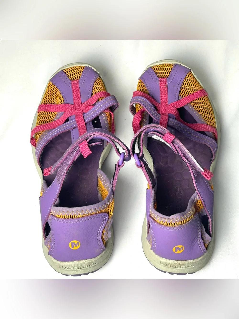 Merrell Dragonfly Sport Sandals Kids Youth Girls Size 3 M Purple/Orange